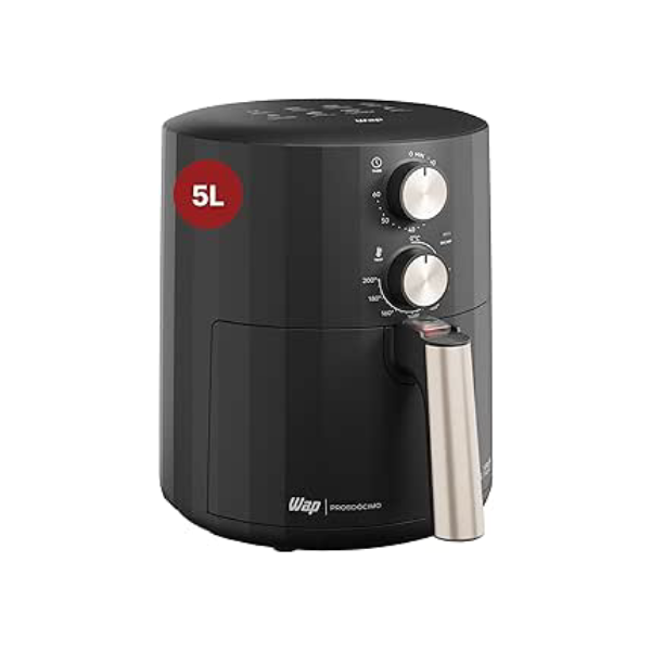WAP Fritadeira Elétrica Air Fryer GRAND FAMILY 5 Litros, Temperatura Ajustável, Revestimento Antiaderente, 1500W 220V