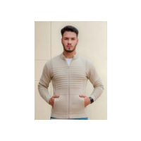 Casaco Sueter Masculino Lã Com Zíper Trico Blusa De Frio