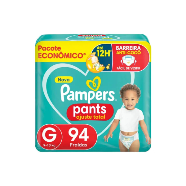 Fralda Pampers Pants Ajuste Total Tamanho G, 94 Unidades
