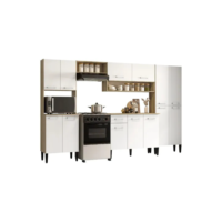 Armário Cozinha Completa Arizona Plus Carv C/ Branco Carraro