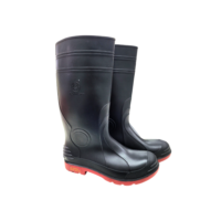 Bota de Pvc Tech Master Cano Longo Preta Com Biqueira de Aço Sete Leguas