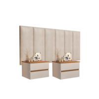Conjunto 2 Mesas de Cabeceira Suspensas Tóquio  + Cabeceira Para Cama Box Casal Queen