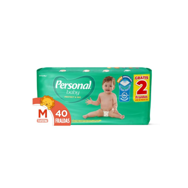 Fralda Infantil Personal Baby Protect e Sec M Mega 9x40pads Leve 40 pague 38 Unidades