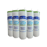 Conjunto de 5 Velas Votivas Brancas de Parafina Pura 195g - Queima e Iluminação Limpa por até 7 Dias
