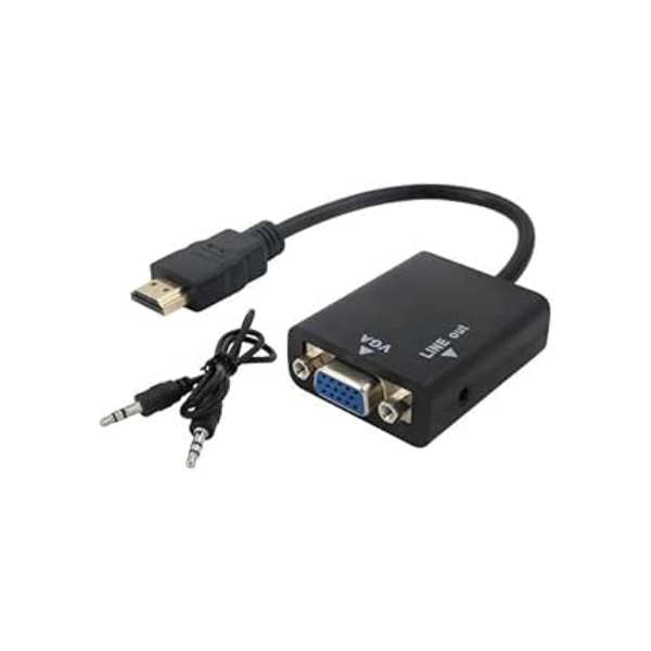 Cabo Conversor Adaptador Hdmi Para Vga Com Saída P2 Áudio e Vídeo PREMIUM Appari