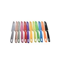 Kit 10 Facas Coloridos de Cozinha Aço Inoxidável 20cm