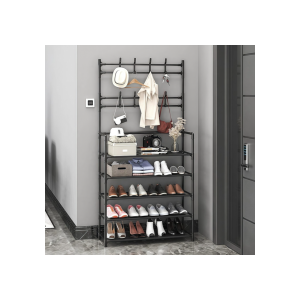 Arara 4/5 Andar Sapateira Organizadora Cabideiro Suporte Multiuso Sapato Tenis Roupa Quarto Armários