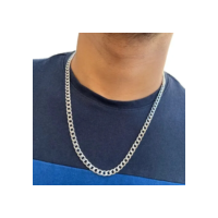 Corrente Cordão Masculino Grumet 60/ 70cm 6mm Não Fica Preta