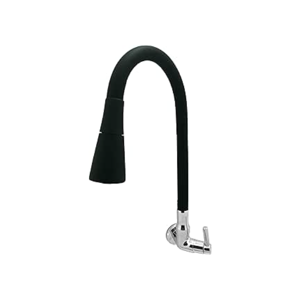 Torneira Gourmet Cozinha Flexível Cone 2 Jatos Preto Parede C51