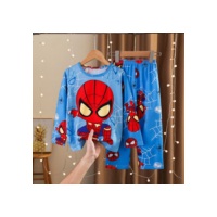 Homem Aranha Pijama infantil Meninos e Meninas Calças de manga comprida de outono Loungewear Dinosaur Conjunto infantil