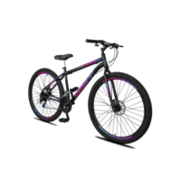 Bicicleta Aro 29 Dropp Sport Aero Aço Carbono 21 Vel Marchas Freio a Disco - Preto+Azul