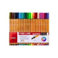 Kit Canetas Fineliner Coloridas Ponta Fina 0.4mm para Desenho e Escrita com Tintas Vibrantes, Secagem Rápida, Ergonômicas, Linha Premium (24)