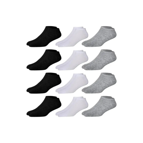 Kit 12 Pares Meia Soquete Cano Curto Preto 38 Ao 44 Premium
