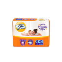 Fralda Pom Pom Protek Proteção de Mãe Mega G 42 Unidades
