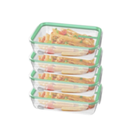 Pote Plástico Sanremo Hermético Com Trava Kit 4 Marmitas 820ml