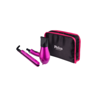 Kit Travel Shine Rosa Philco Prancha + Secador