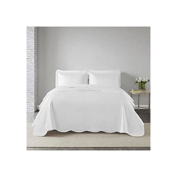 Colcha Cobre Leito Bouti Solteiro Casal Queen King 3 Peças Dupla Face com 2 Portas Travesseiros (Casal, Branco)