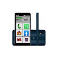 Smartphone do Idoso 4G Letras Grandes, Botão SOS, Dual SIM 32GB 1GB RAM Tela 5.45" Câmera 8Mpx Android 9 - Cinza