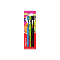 Escova de Dente Colgate Ultra Soft, Limpeza Delicada, Cerdas Extra Macias, 3 Unidades