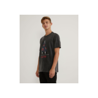 Camiseta Manga Curta Meia Malha com Estampa Itachi Preto