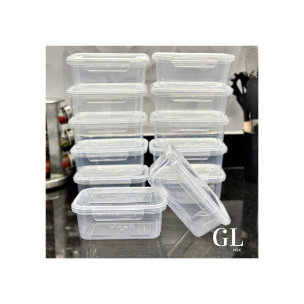 Kit Conjunto 10 Marmitas 800ml com travas Herméticas Transparente Reutilizáveis Livre de BPA