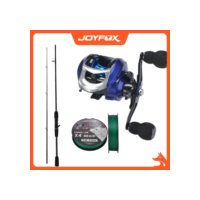 Kit Vara De Pesca Carretilha de Pesca Esquerda/Direito 17+1 Rolamentos JOYFOX