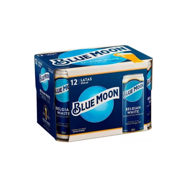 Kit De Cervejas Belgian White Com 12 Latas De 350ml Blue Moon