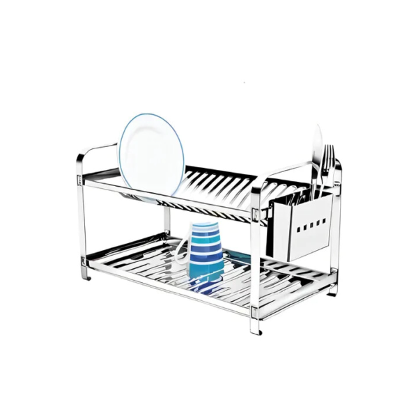 Escorredor De Louça Bancada Secador 20 Pratos Mak Inox Cor Prateado