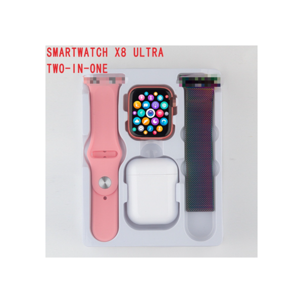Smartwatch com carregamento sem fio X8 relógio i9S fone de ouvido 2 em 1 produtos de suíte pedômetro relógio masculino