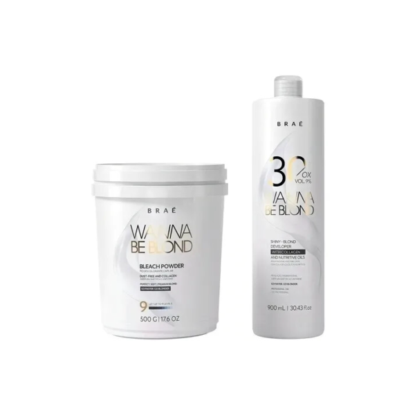 Kit Braé Wanna Be Blond Pó Descolorante 500g Ox 30 Vol 900ml