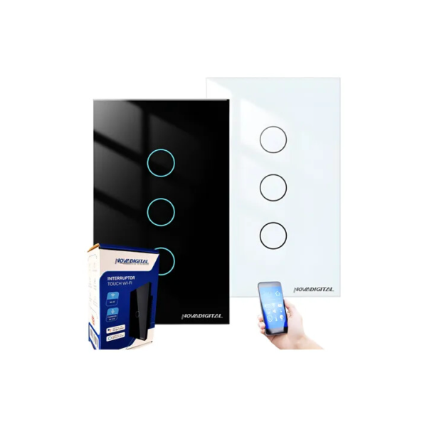 Interruptor Wifi Inteligente 3 Botões Smart Touch Alexa Tuya