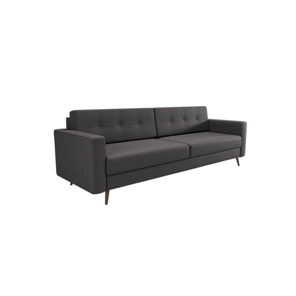 Sofá 3 Lugares Pé Palito Living Linho Cotton Grafite 210 cm