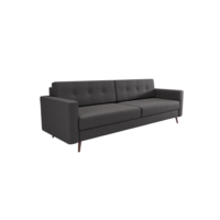 Sofá 3 Lugares Pé Palito Living Linho Cotton Grafite 210 cm