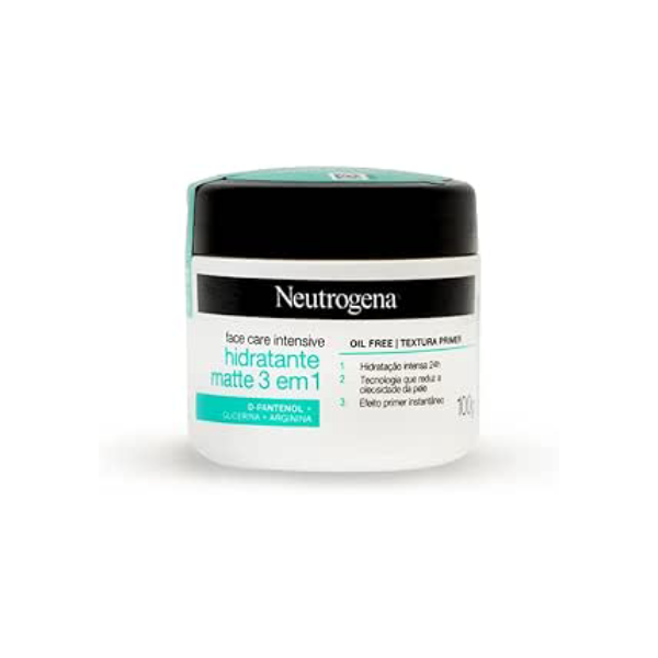 Neutrogena Hidratante Facial Matte 3 em 1 Face Care Intensive, 100g