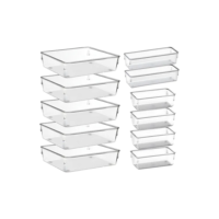 Kit 11 Organizador Modular Multiuso Gaveta Acrilico Quadrado