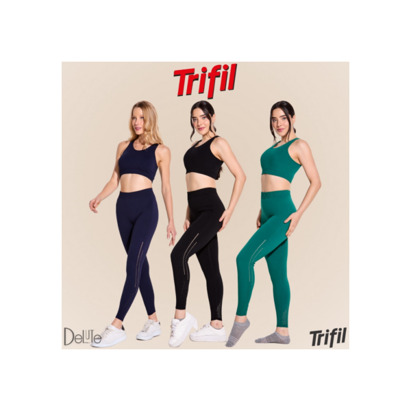 Calça Legging Colmeia Trifil S/ Costura Feminina Academia Esportiva Fitness Alta Performance Adulto