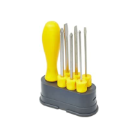 Tramontina 41110506 Jogo de Chaves de Fenda com Pontas Intercambiáveis, Conjunto de 6 Peças, Amarelo