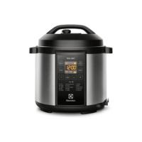 Panela pressão elétrica Electrolux digital capacidade 6L silenciosa segura 10 travas segurança 15 receitas pré-programadas 3 níveis pressão PCC20 inox preto 127v por Rita Lobo