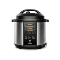 Panela pressão elétrica Electrolux digital capacidade 6L silenciosa segura 10 travas segurança 15 receitas pré-programadas 3 níveis pressão PCC20 inox preto 127v por Rita Lobo
