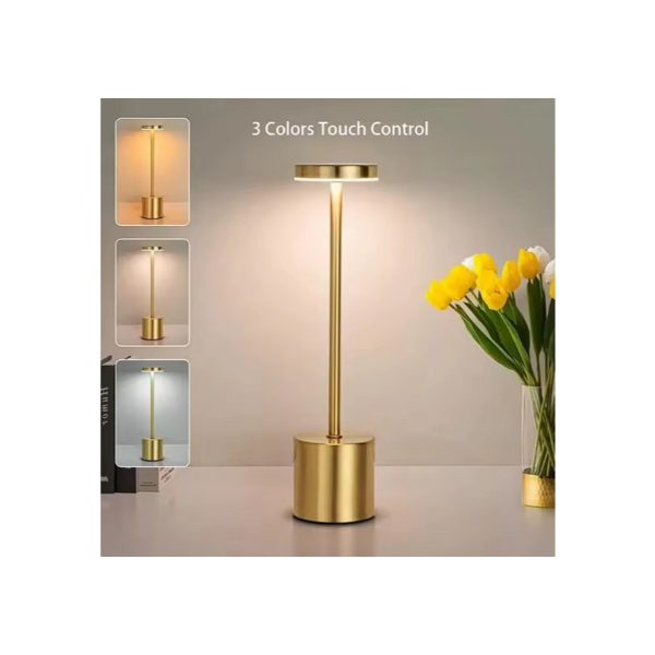 Luminária de Mesa Candeiro Dumbbell Touch de Quarto Luxuosa 3 Tons de Led