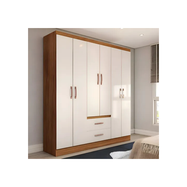 Guarda-roupa Casal Panamá 6 Portas 2 Gavetas Off Cor Bege