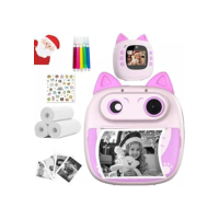 LucZeng Câmera Digital Infantil Portátil, Cartoon Impressora Instantânea de Sem Tinta, Kids Mini Câmera Digital de Vídeo, MP3, Jogos, Festival de aniversário para crianças, Câmera selfie para crianças