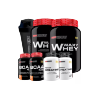Kit 2x Whey Protein + 2x Bcaa + 2x Creatina + Coqueteleira Bodybuilders Sabor Chocolate