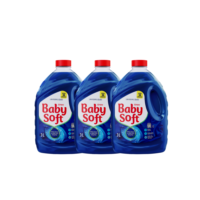 Kit 3 Lava Roupas Liquido Baby Soft Max Performance - Azul 3L