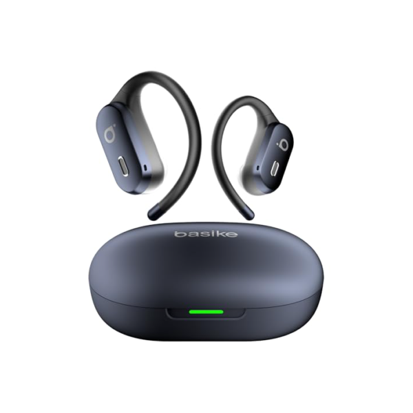 Basike Fone de Ouvido Bluetooth Esportivo 5.4, OWS/TWS Som Estéreo Hi-Fi, ANC e Modo Transparência, Suporta Chamadas de Voz, Toque Inteligente, IPX6, Compatível com Android e iOS – Azul