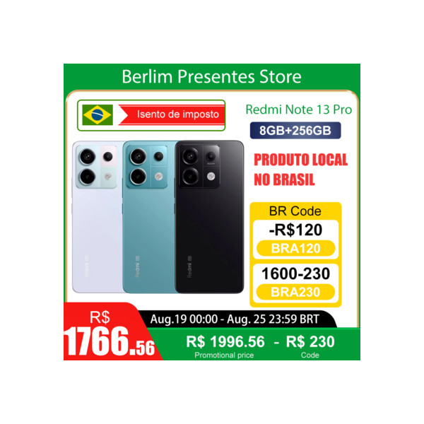Xiaomi Redmi Note 13 Pro 5G Versão Global | Smartphone 5G , ROM Global , Câmera 200MP , Carregador 67W