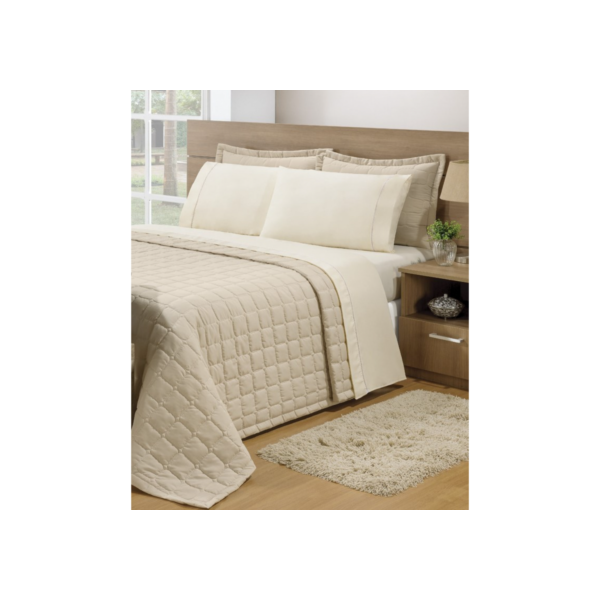 Kit Cobre Leito Colcha Queen 3 Peças Matelado Dupla Face Berlim