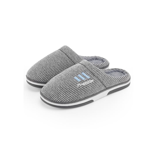 Chinelos Quentes de Pelúcia para Homens com Solado Antiderrapante - Super Confortáveis e Duráveis, Presente Aconchegante para Homens, Pai e Namorado, Grey, 42/43