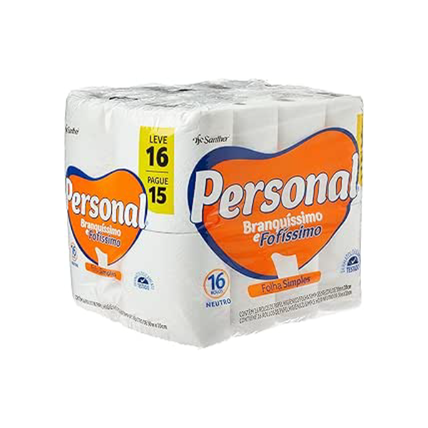 Personal Papel Higiênico Branquíssimo & Fofíssimo Folha Simples Leve 16 Pague 15 Rolos De 30 M