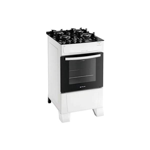 Fogão 4 Bocas Atlas Mônaco Top Glass Acendimento Automático Cor Branco